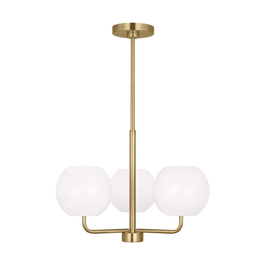 Generation Lighting Rory 3 Light Chandelier In Satin Bronze/Opal - GLC1043SB