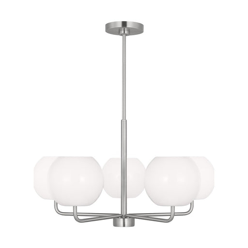 Generation Lighting Rory 5 Light Chandelier In Brushed Steel/Opal - GLC1055BS