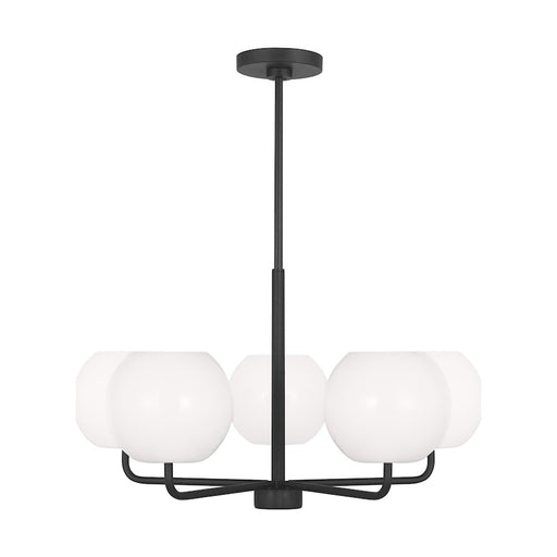 Generation Lighting Rory 5 Light Chandelier In Midnight Black/Opal - GLC1055MBK