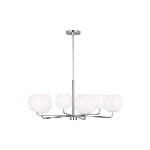 Generation Lighting Rory 6 Light Chandelier In Brushed Steel/Opal - GLC1066BS