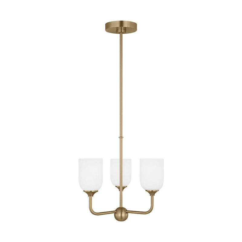 Generation Lighting Emile 3-Lt LED Chandelier, Bronze/Etch/White - GLC1073EN3-SB