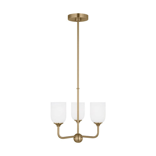 Generation Lighting Emile 3 Light Chandelier, Bronze/Etched/White - GLC1073SB