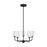 Generation Lighting Emile 5 Light Chandelier, Black/Etched/White - GLC1085MBK