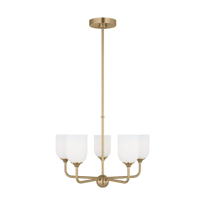 Generation Lighting Emile 5 Light Chandelier, Bronze/Etched/White - GLC1085SB