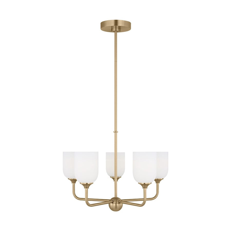 Generation Lighting Emile 5 Light Chandelier, Bronze/Etched/White - GLC1085SB