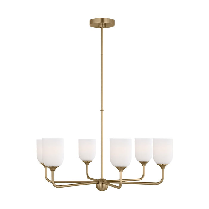 Generation Lighting Emile 6 Light Chandelier, Bronze/Etched/White - GLC1096SB