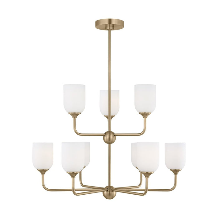 Generation Lighting Emile 9-Lt LED Chandelier, Bronze/Etch/White - GLC1109EN3-SB