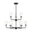 Generation Lighting Emile 9 Light Chandelier, Black/Etched/White - GLC1109MBK