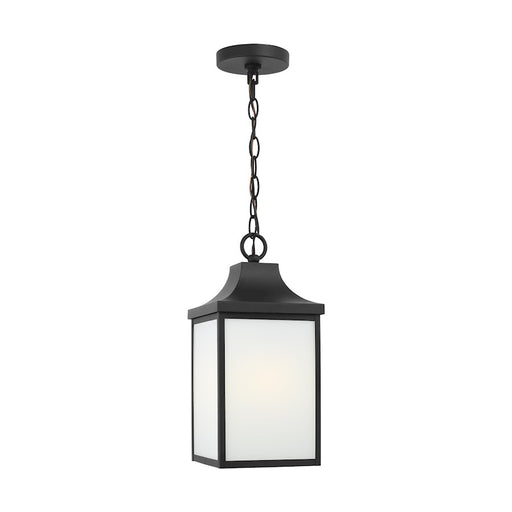 Generation Lighting Saybrook 1-Lt Out LED Pendant, Black/White - GLO1041EN3-TXB