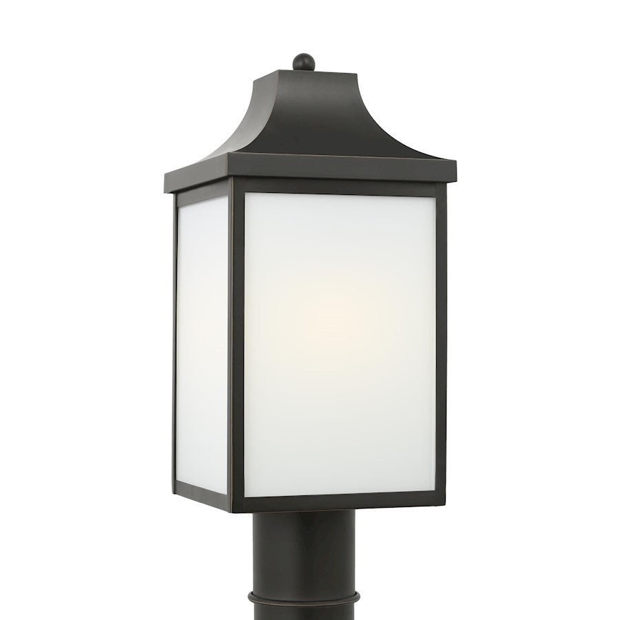 Generation Lighting Saybrook 1-Lt Out Post Lantern, Bronze/White - GLO1051ANBZ