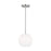 Generation Lighting Rory 1 Light Pendant, Steel/Clear/Painted White - GLP1011BS