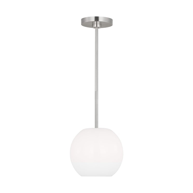 Generation Lighting Rory 1 Light LED Pendant, Steel/Clear/White - GLP1011EN3-BS