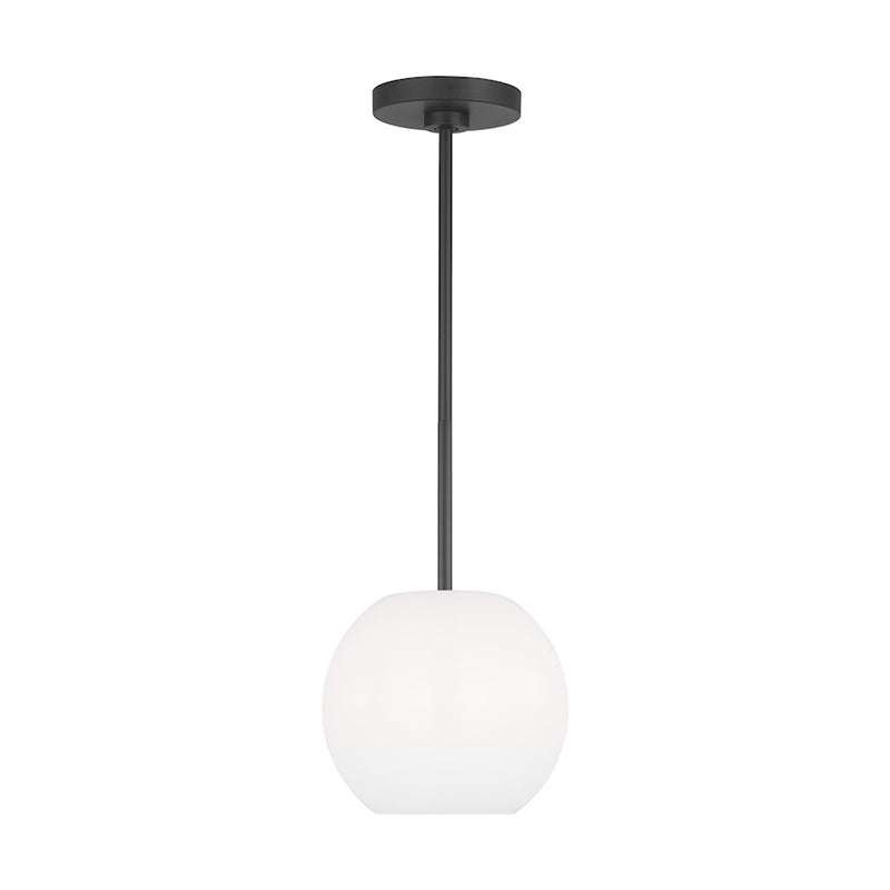 Generation Lighting Rory 1 Light LED Pendant, Black/Clear/White - GLP1011EN3-MBK