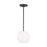 Generation Lighting Rory 1 Light Pendant, Black/Clear/Painted White - GLP1011MBK