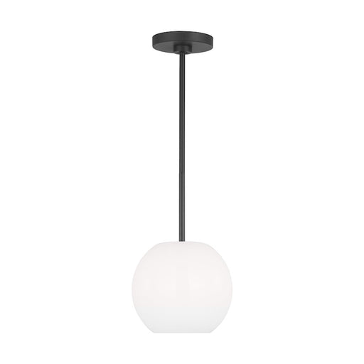 Generation Lighting Rory 1 Light Pendant, Black/Clear/Painted White - GLP1011MBK