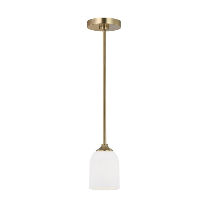 Generation Lighting Emile 1-Lt Pendant In Satin Bronze/Etched/White - GLP1021SB