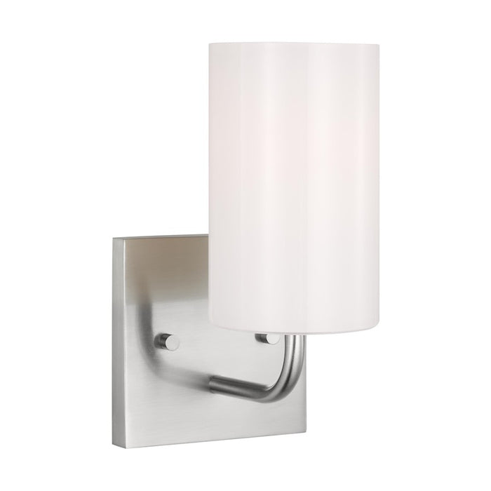 Generation Lighting Rhett 1 Light Bath, Steel/Clear/White - GLV1001BS