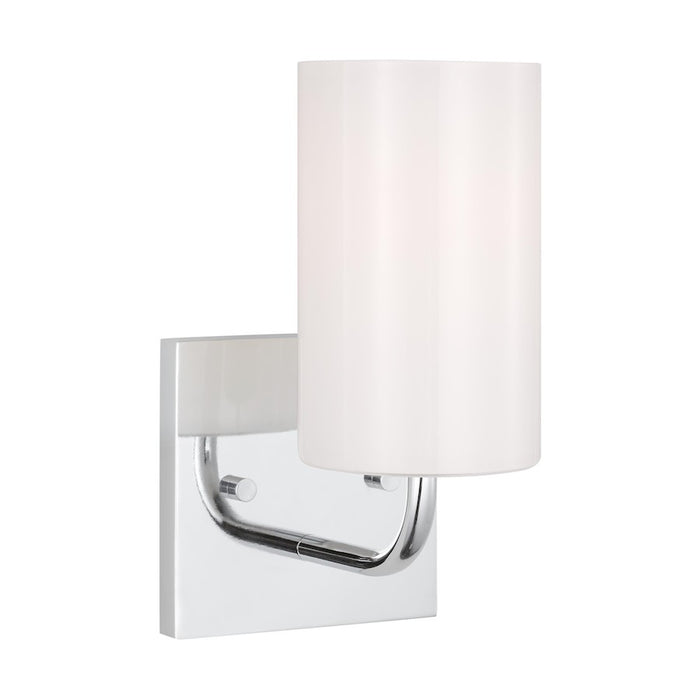 Generation Lighting Rhett 1 Light Bath, Chrome/Clear/Painted White - GLV1001CH