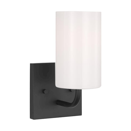 Generation Lighting Rhett 1 Light Bath, Black/Clear/Painted White - GLV1001MBK