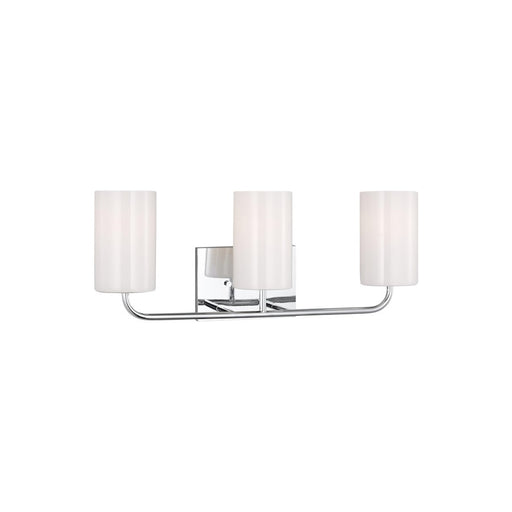 Generation Lighting Rhett 3 Light Bath, Chrome/Clear/Painted White - GLV1003CH