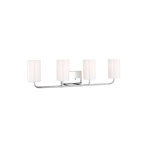 Generation Lighting Rhett 4 Light Bath, Chrome/Clear/Painted White - GLV1004CH