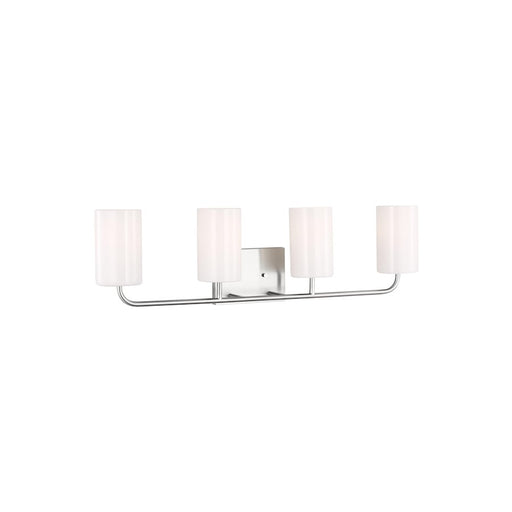 Generation Lighting Rhett 4 Light LED Bath, Steel/Clear/White - GLV1004EN3-BS