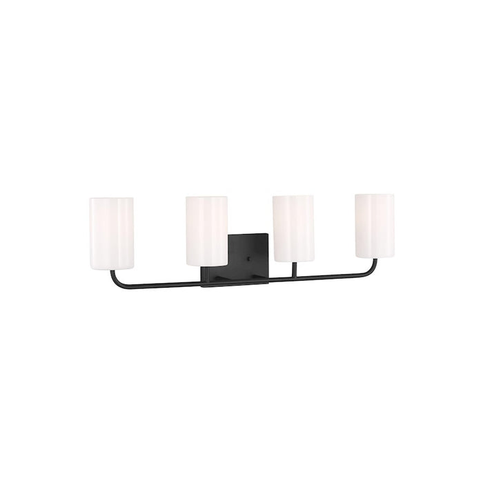 Generation Lighting Rhett 4 Light Bath, Black/Clear/Painted White - GLV1004MBK