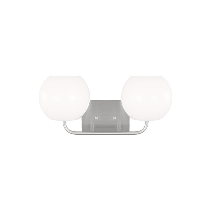 Generation Lighting Rory 2 Light Bath, Steel Silver/Opal - GLV1012BS