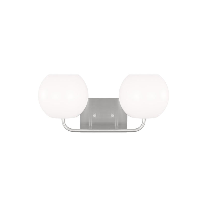 Generation Lighting Rory 2 Light LED Bath, Steel Silver/Opal - GLV1012EN3-BS