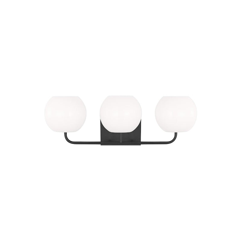 Generation Lighting Rory 3 Light LED Bath, Black/Opal - GLV1013EN3-MBK