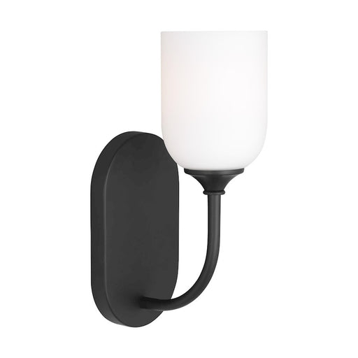 Generation Lighting Emile 1 Light Bath Vanity, Black/Etched/White - GLV1021MBK