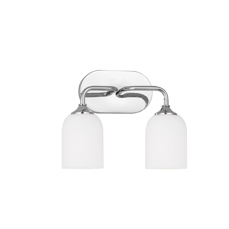 Generation Lighting Emile 2 Light Bath Vanity In Chrome/Etched/White - GLV1022CH