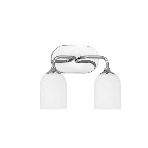 Generation Lighting Emile 2 Light Bath Vanity In Chrome/Etched/White - GLV1022CH