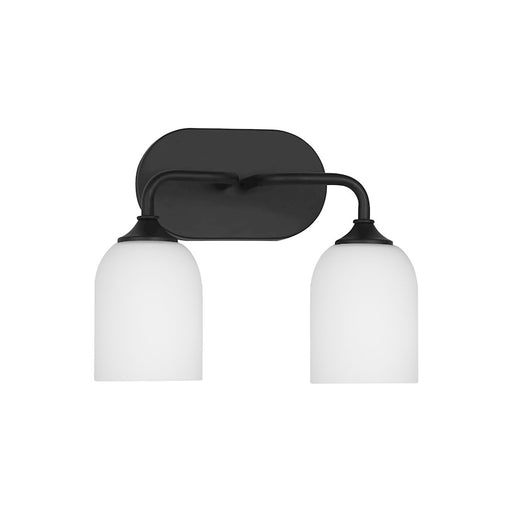 Generation Lighting Emile 2 Light LED Bath, Black/Etched/White - GLV1022EN3-MBK