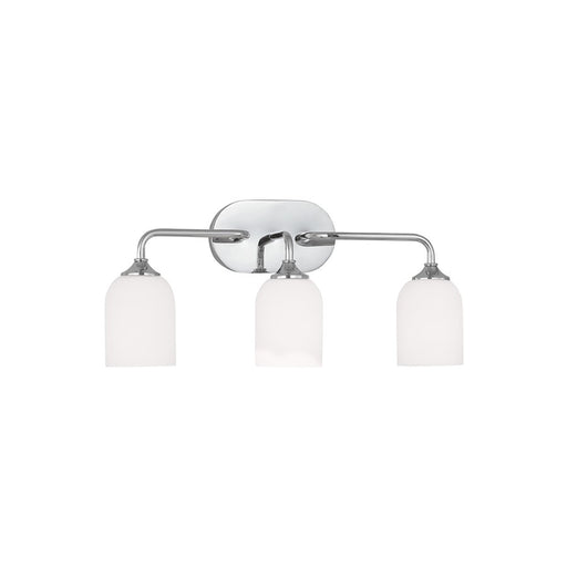 Generation Lighting Emile 3 Light Bath Vanity In Chrome/Etched/White - GLV1023CH