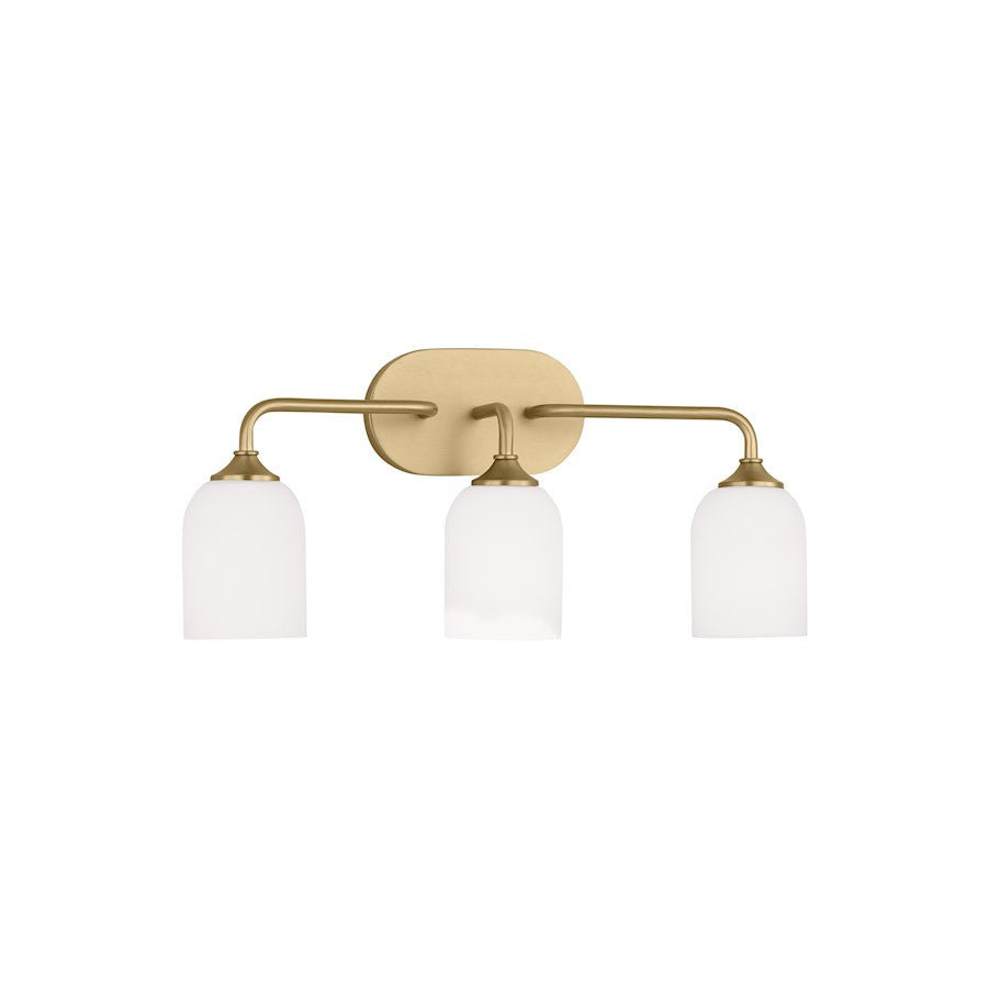 Generation Lighting Emile 3 Light LED Bath, Bronze/Etched/White - GLV1023EN3-SB