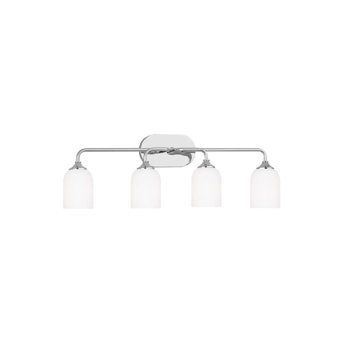 Generation Lighting Emile 4 Light Bath Vanity In Chrome/Etched/White - GLV1024CH