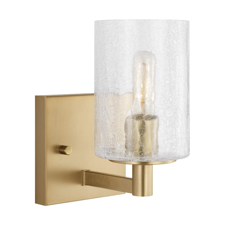 Generation Lighting Parker 1Lt T8 Wall Sconce, Bronze/Clear Crackle - GLV1031SB