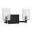 Generation Lighting Parker 2 Lt Wall Sconce, Black/Clear Crackle - GLV1032EN-MBK