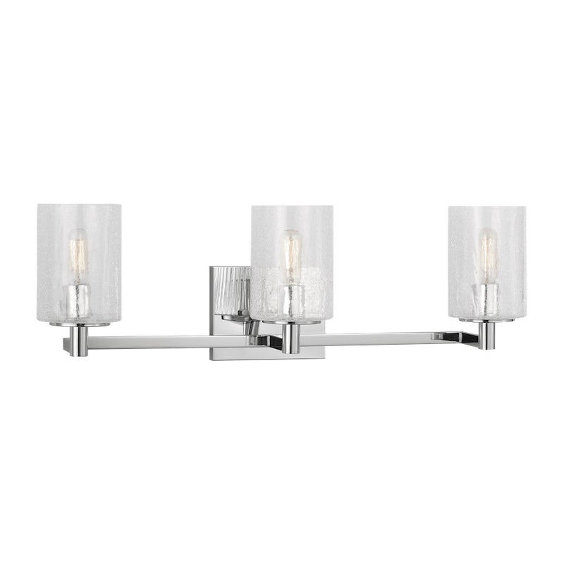 Generation Lighting Parker 3Lt Wall Sconce, Chrome/Clear Crackle - GLV1033EN-CH
