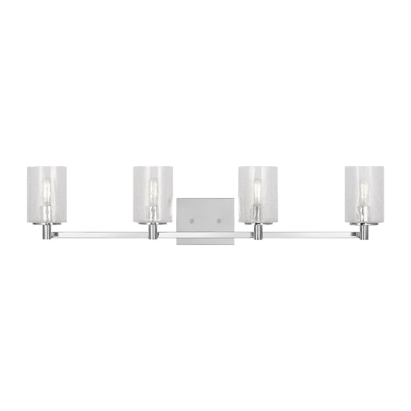 Generation Lighting Parker 4Lt Wall Sconce, Chrome/Clear Crackle - GLV1034EN-CH