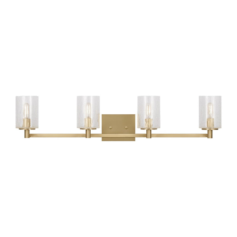 Generation Lighting Parker 4Lt T8 Wall Sconce, Bronze/Clear Crackle - GLV1034SB