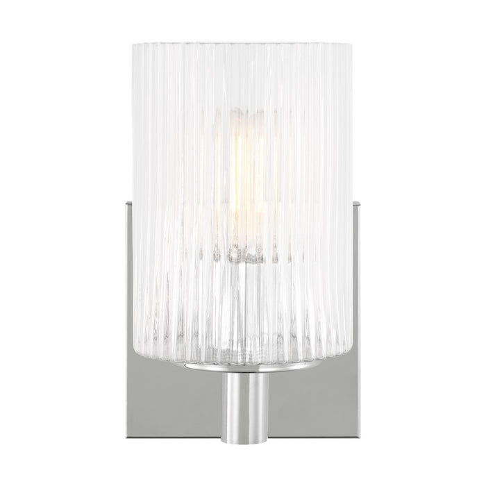 Generation Lighting Lando 1Lt Wall Sconce, Chrome/Clear Fluted - GLV1041EN-CH