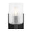 Generation Lighting Lando 1Lt Wall Sconce, Black/Clear Fluted - GLV1041EN-MBK