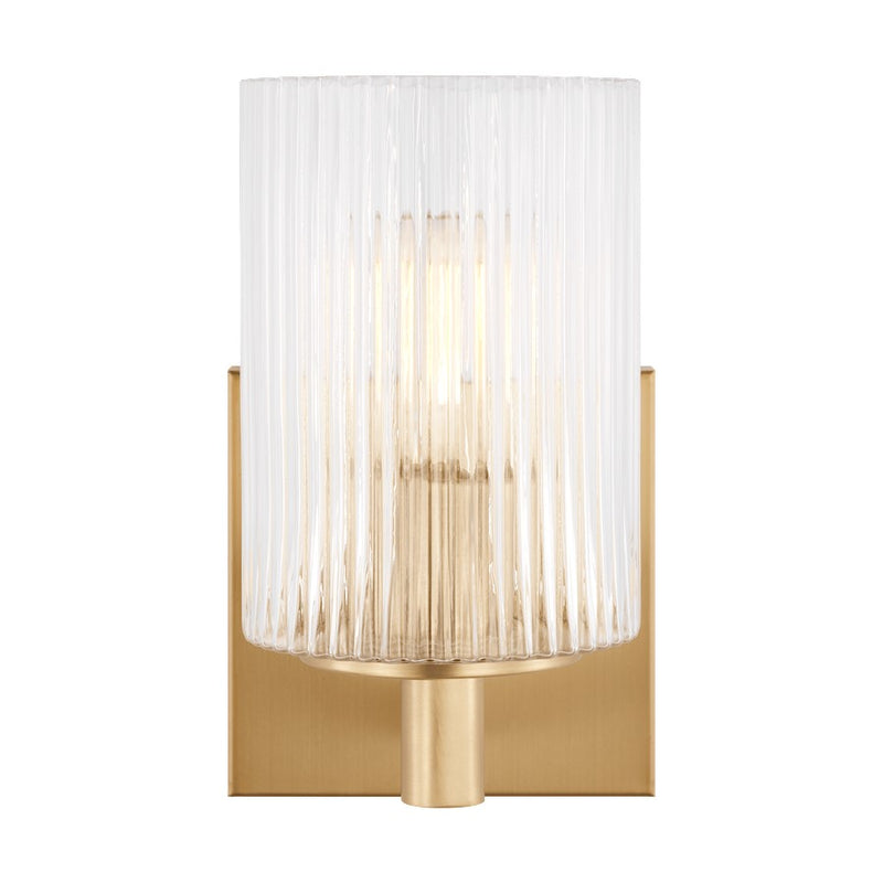 Generation Lighting Lando 1Lt Wall Sconce, Bronze/Clear Fluted - GLV1041EN-SB