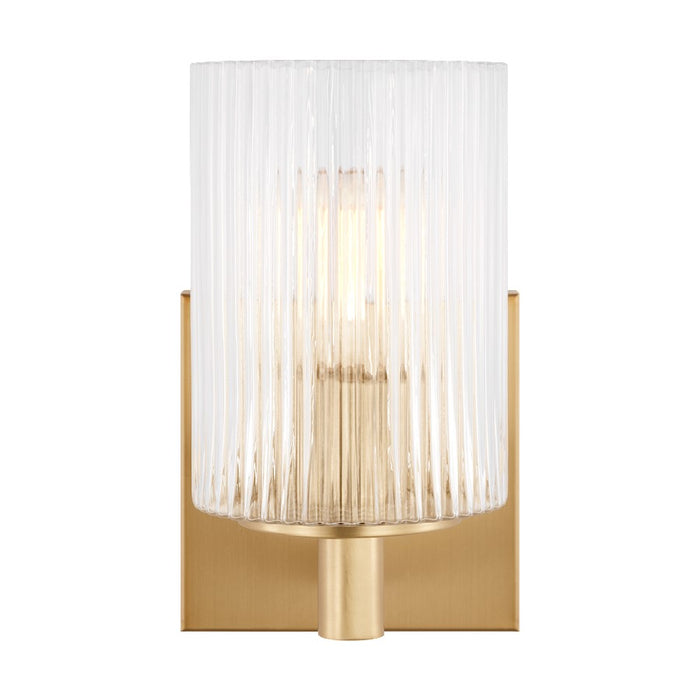 Generation Lighting Lando 1Lt T8 Wall Sconce, Bronze/Clear Fluted - GLV1041SB