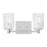 Generation Lighting Lando 2Lt T8 Wall Sconce, Chrome/Clear Fluted - GLV1042CH