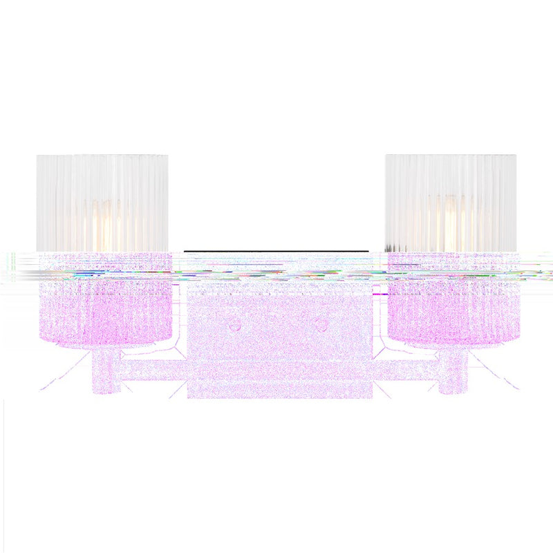 Generation Lighting Lando 2Lt Wall Sconce, Black/Clear Fluted - GLV1042EN-MBK