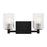 Generation Lighting Lando 2Lt T8 Wall Sconce, Black/Clear Fluted - GLV1042MBK