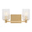 Generation Lighting Lando 2Lt T8 Wall Sconce, Bronze/Clear Fluted - GLV1042SB